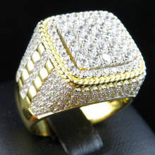 Anéis masculinos com preenchimento de zircônio, anéis de festa de motocicleta steampunk, anéis de ouro para hip hop, acessórios de joias 2024 - compre barato