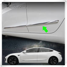 For Tesla Model 3 2017 2018 2019 2020 2021 Exterior Accessories Chrome Side Door Molding Strips Protector Trim 4pcs Car Styling 2024 - buy cheap