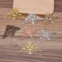 SIXTY TOWFISH 10 Pieces 32*50mm DIY Jewelry Accessories Handmade Materials Charms Brass Flower Filigree Flower Slice 2024 - buy cheap