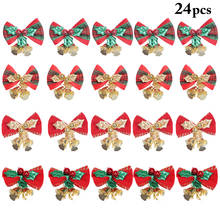 2019 New 24pcs Christmas Tree Bow Fashion Cute Bowknot With Bell for Home Party New Year Christmas Decoration Xmas Ornament 2024 - buy cheap