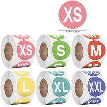 Rollo de pegatinas de marca de tamaño XS /S /M /L /XL /XXL, 500 Cm, 2,5 Uds. 2024 - compra barato