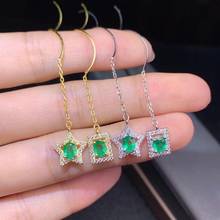 exquisite green emerald gemstone pendant of dangling earrings line  women silver jewelry birthday anniversary gift gold color 2024 - buy cheap