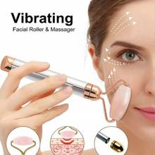 Electric Vibrating Natural Jade Roller Rose Quartz Face Roller Face Lifting Facial Massager Ice Roller Beauty Skin Care Tools 2024 - buy cheap