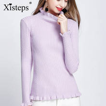 Xisteps Kintted Turtleneck Slim Long Sleeve Women Pullovers Solid Sweater Autumn Winter Streetwear Soft Jumper 2020 New 2024 - buy cheap