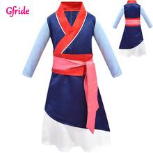 Baby Girls Princess Hua Mulan Costume For Kids Halloween Carnival Cartoon Dress Pant Belt Children Long Sleeve Fancy Party Dress 2024 - buy cheap