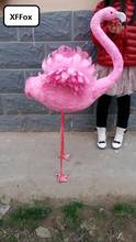 Flamenco rosa de la vida real, modelo de espuma y pluma, alas de simulación grandes de regalo con flamenco de 110cm, xf2484, nuevo 2024 - compra barato