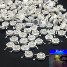 Lâmpada uv de alta potência, led de 3w, 50 peças roxo 395-400nm 700ma 3.4-3.6v 15-20lm 45mil