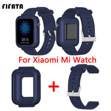 FIFATA-funda de silicona colorida 2 en 1 para reloj inteligente Xiaomi Mi, correa de repuesto, accesorios para reloj inteligente 2024 - compra barato