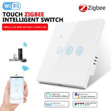 ZigBee Touch Smart Light Switch With Neutral,No Capacitor Smart Life/Tuya 1/2/3 Gang Control Compatible Alexa Google Home 2024 - buy cheap