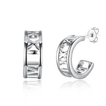 New 925 Sterling Silver Earrings Women'S Roman Numeral Earrings Semicircle Roman Charm Jewelry Wedding Gift 2024 - buy cheap