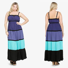 Vestido maxi de verão/tamanhos grandes, mulheres da bela maravilha listrada boêmia, cores vibrantes, sexy, longo, casual w846035 2024 - compre barato