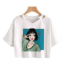 Vintage Pulp Fiction T-shirt Female Crop Tops Harajuku Kawaii Quentin Tarantino Short T-shirt Graphic Funny Tops Women T Shirt 2024 - buy cheap