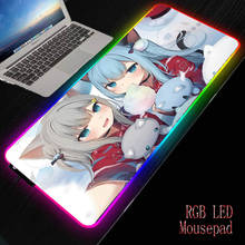 mairuige Japanese Anime Girl Large RGB LED illumination Gaming Mouse Pad Keyboard Pad Desk Mat Table Mat for Laptop Notebook XXL 2024 - buy cheap