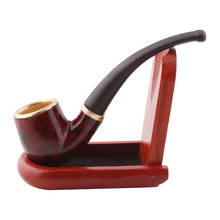 Cachimbo de madeira para fumar briar, tubo pequeno portátil de madeira dobrável tipo cachimbo para iniciantes, fumaça, tabaco 2024 - compre barato