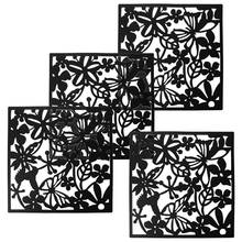 Panel divisor con forma de mariposa, pájaro y flor para decoración del hogar, divisor de partición, color negro, a la moda, 4 Uds. 2024 - compra barato