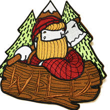 PGY 1PCS exquisite Lumberjack embroidered patches for clothes caps badges DIY appliques clothes iron on stickers Free Delivery 2024 - buy cheap