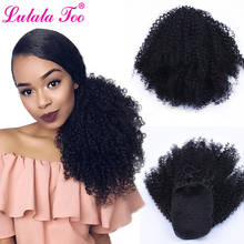 Drawstring Afro Puff Kinky Curly Ponytail Wig Synthetic Hair Bun and Bang Set  For Women Pony Tail Clip in Hair Extension 2024 - buy cheap