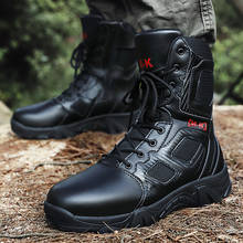 New Men's Military Tactical Boots Waterproof Outdoor Hiking Shoes High-cut Climbing Mountain Boots Genuine Leather Hiking Boots 2024 - buy cheap