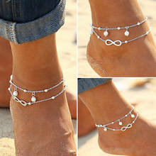 Bohemian Elegant Women's Imitation Pearl Anklet Foot Bracelet Barefoot Sandals Chain Strap Beach Accessories Jewelry For Women 2024 - buy cheap