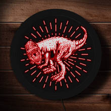 Roaring Tyrannosaurus Rex LED, señal de neón, iluminación de dinosaurio de período jurásico, arte de pared, decoración del hogar, luces de pared redondeadas t-rex terrorífico 2024 - compra barato