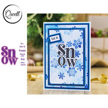 QWELL Words SNOW Bold Letter Cutting Dies With Clear Stamps Thank You Happy Day DIY Scrapbooking Making Template 2020 New 2024 - buy cheap