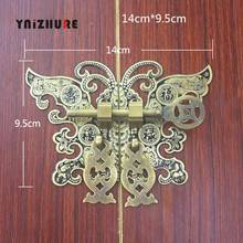 240mm 14mm Chinese Antique Door Handle Wardrobe Bookcase Furniture Pure Copper Handle Pull Ring Butterfly Fancy Handle 2024 - buy cheap