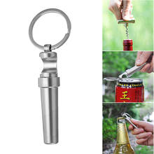 Mini Portable Zinc Alloy Bottle Opener Keychain 3 In 1 Outdoor Wine Beer Can Opener Wood Corkscrew Kitchen Tools Dropshipping 2024 - buy cheap