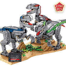 Ideas Jurassic Dinosaur Animal Park World Building Blocks Velociraptor Kit Brick Educational Toys for Boys Birthday Gift 2024 - buy cheap