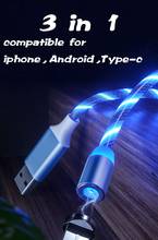 Cable magnético 3 en 1 para Flash, linterna LED, Cargador USB, 1 M, para iPhone 8 Plus, XR, XS, 11 Pro MAX, Samsung S10 2024 - compra barato