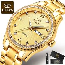 Relogio Masculino Luxury Gold Waterproof Watch Men Stainless Steel Week Quartz Man Watches Date Diamond Mens Watch Luminous Gift 2024 - buy cheap