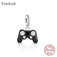 Ajuste pulseira de enfeite original 925 prata esterlina preta gamepad jogo controlador de mão contas para fazer mulheres meninas berloque 2021 novo 2024 - compre barato