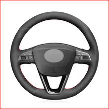 MEWANT-funda para volante de coche, protector de ante negro para Seat Leon 5F Mk3 2013-2019 Ibiza 6J 2016-2019 Arona 2018 2024 - compra barato