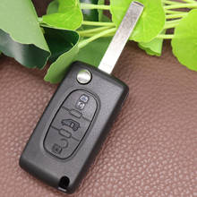 DAKATU-carcasa de llave para Fiat Scudo, carcasa de 3 botones sin cortar, hoja VA2 en blanco con soporte de batería, plegable, mando a distancia 2024 - compra barato