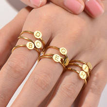 SHEWEIER-anillos de letras para mujer, accesorios de joyería, conjunto de anillos de dedo de joyería femenina de oro, anillo de compromiso para pareja de niñas 2024 - compra barato