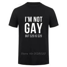 Camiseta de algodão eu não estou gay, mas 20 é 20 camisetas engraçadas para homens, bissuais, lgbtq, orgulho gay, lgbtq +, aniversário, presente de festa 2024 - compre barato