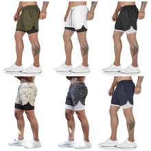 Pantalones cortos deportivos 2 en 1 para hombre, ropa deportiva de doble capa para entrenamiento, correr, gimnasio, Playa 2024 - compra barato