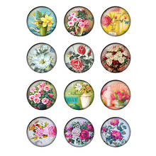 24pcs/lot Round Glass Cabochon 10mm 12mm 20mm 25mm Vintage Flower Images Glass Dome Fit Cameo Base Setting Jewelry Findings T143 2024 - buy cheap