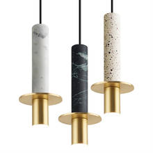 Luminária pendente estilo nórdico, luminária de suspensão em mármore, vintage para decoração de sala de estar, quarto 2024 - compre barato