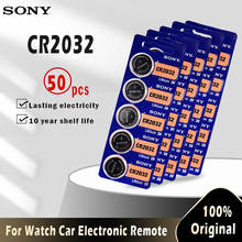 50 шт., Литиевые кнопочные батарейки для часов SONY CR2032, 3 в, CR 2032 DL2032 ECR2032 BR2032 2024 - купить недорого