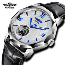 Winner Blue Ocean Design Transparent Skeleton Dial Mens Watch Top Brand Luxury Automatic Mechanical Men Watch Male Sport Clock 2024 - buy cheap