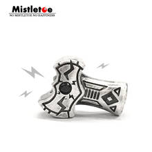 CATBYBEADS Mistletoe 925 Sterling Silver Tomahawk Charm Bead European Jewelry 2024 - buy cheap