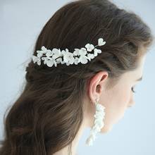 Charming Bridal Hair Comb Accessories White Porcelain Flower Women Headpiece Handmade Wedding Prom Hair Jewerly 2024 - compre barato