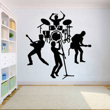 Rock band drum guitar Wall Stickers Livingroom Room Decor Decal Vinyl band Wall Decal For Bedroom Classroom Decoration HQ025 2024 - buy cheap