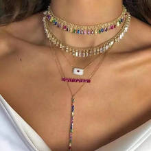 HIBRIDE Popular AAA Cubic Zirconia Baguette Pulling Chain Necklace for Women Trendy Geometric Necklaces Bijoux Femme N-1176 2024 - buy cheap