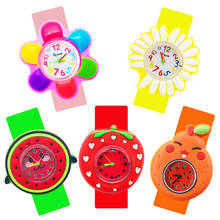 Relojes con diseño de frutas para niños, pulsera de cuarzo con diseño de flores en 3D, a la moda, regalo para bebés, gran oferta 2024 - compra barato