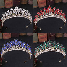 Coroa de casamento feminina forseven, tiara artesanal com pétalas de cristal e strass, acessórios de joias para cabelo 2024 - compre barato