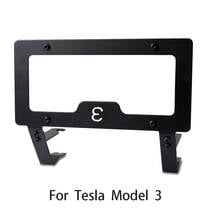 License Plate Frame for Tesla Model 3 2017-2019 Aluminum Alloy Punch Free Car Accessories License Plate Frame US Dropship 2024 - buy cheap
