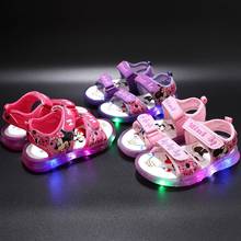 Disney Micky Mouse-sandalias con iluminación LED para niños, zapatos bonitos y brillantes para verano, zapatillas de alta calidad para niños pequeños 2024 - compra barato
