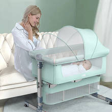 Imbaby cama de bebê portátil dobrável, berço para crianças pequenas, removível, para recém-nascidos, cor sólida, alto e baixo, ajustável, produtos novos 2024 - compre barato