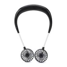 Portable Fan mini USB Rechargeable Hanging Neck Dual Head Cooling Fan Travel Sports for mom 2024 - buy cheap